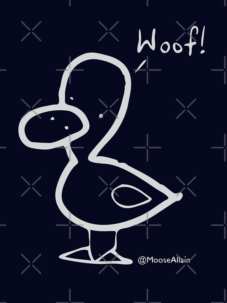 Duck Goes Woof - Pale print for dark t-shirts by worldofmoose