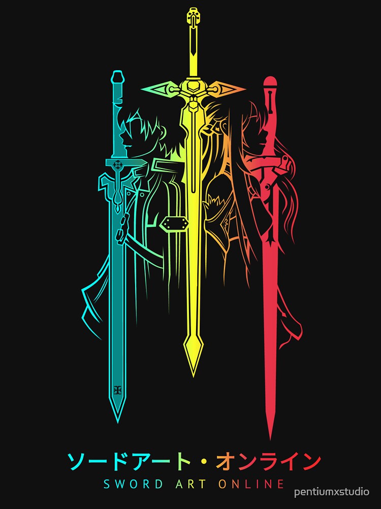 Vibrant Sword Silhouette Design by floverglowstudio