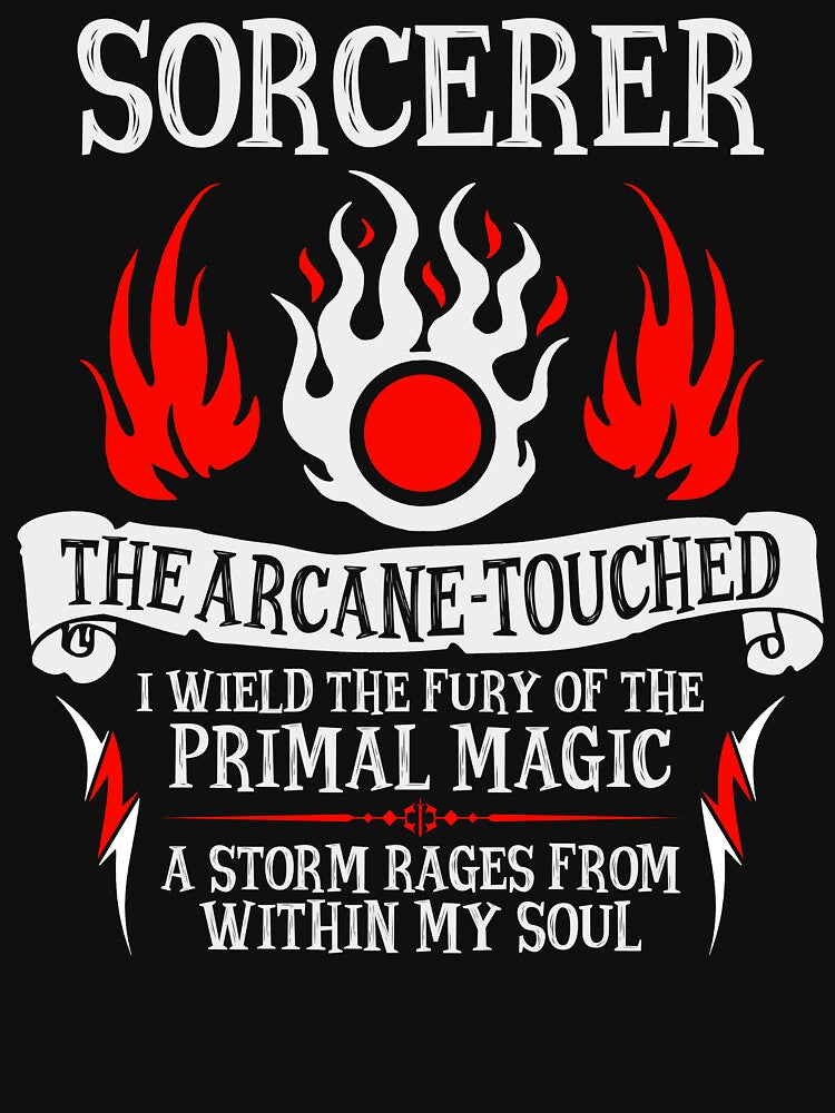 SORCERER, The Arcane-Touched - Dungeons & Dragons (White Text) by enduratrum