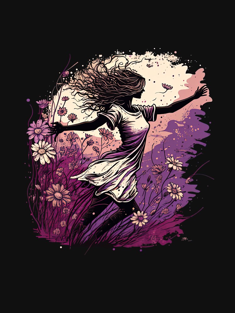 The woman is playing in a garden full of daisies by Fahmi Muhamad Naser