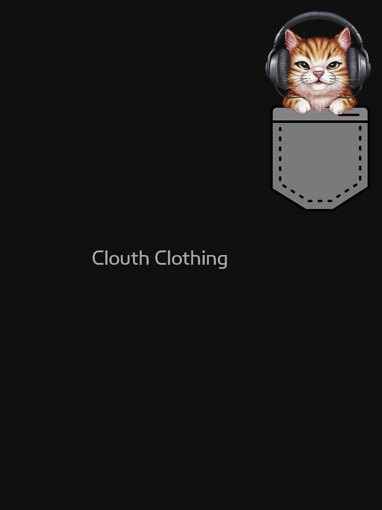 Cute cat wearing headphones by Clouth Clothing  ⭐⭐⭐⭐⭐