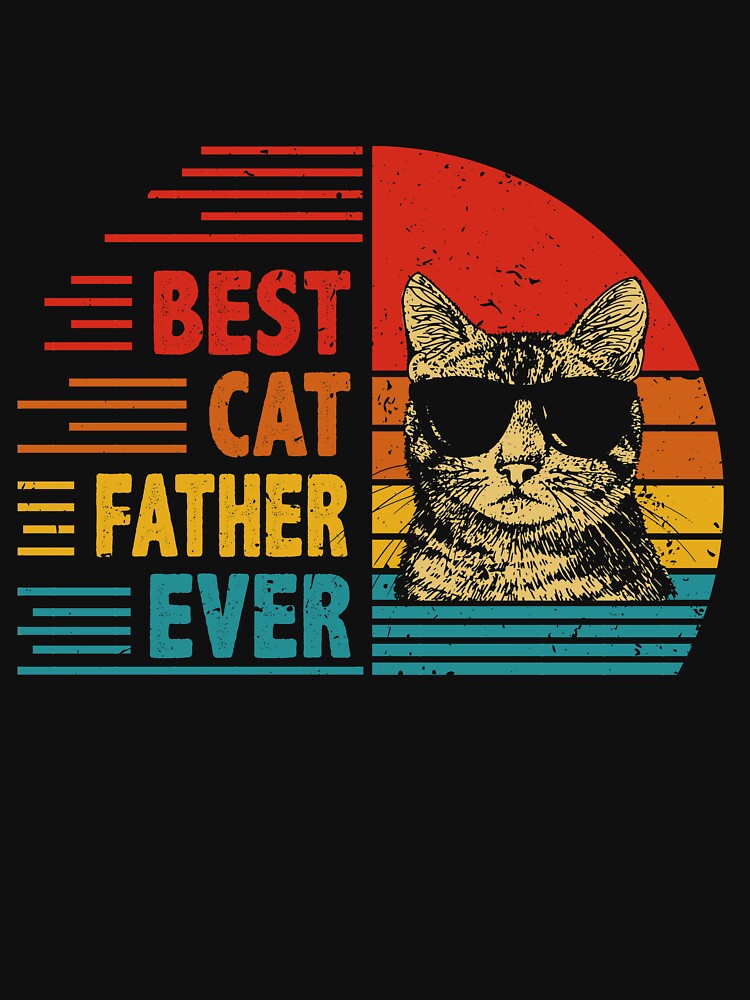 Vintage Retro Best Cat Father Ever Funny Cat Lover Father's Day Gift by EdwinaEmmanoiCo
