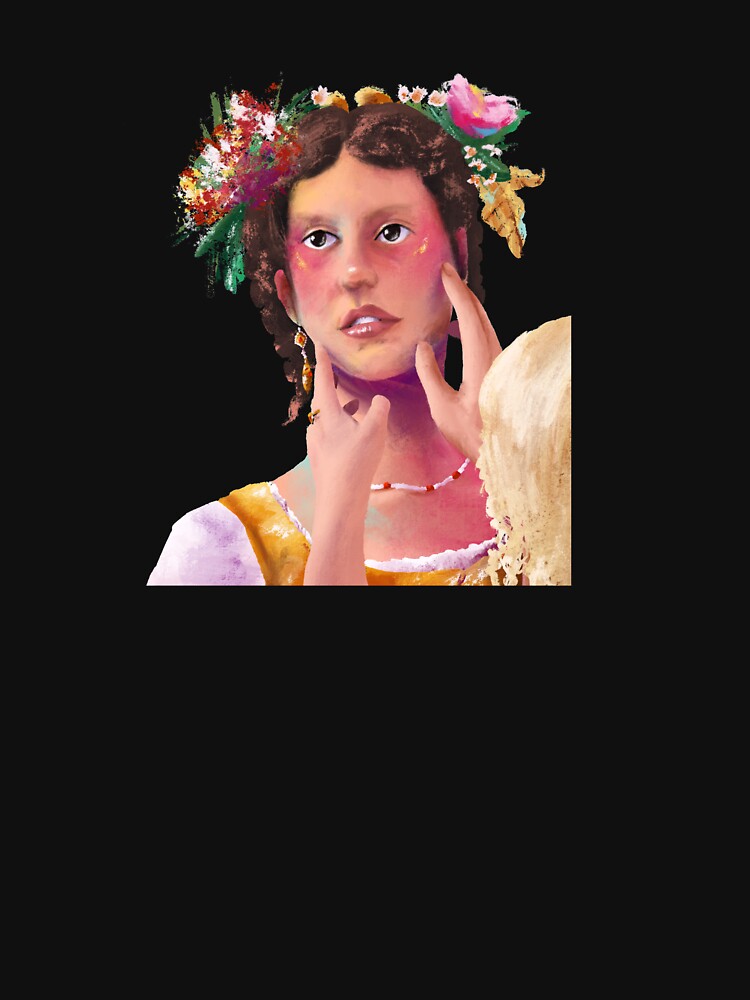 Aesthetic Flower Crown Girl Painting by ardhemis