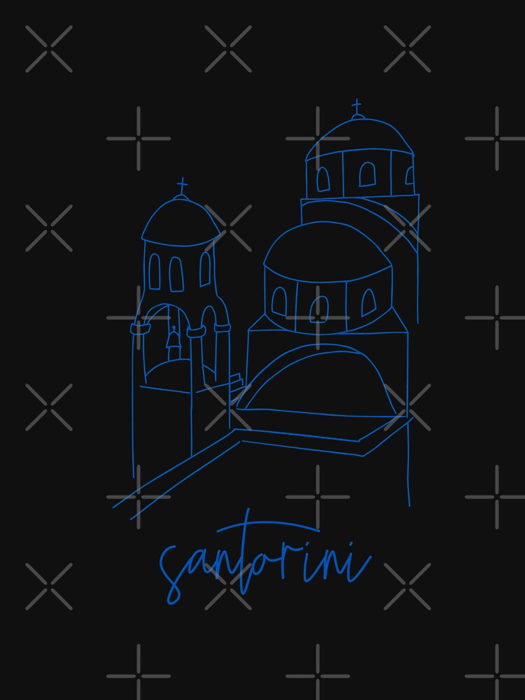 minimalist santorini landmark in blue by neopop