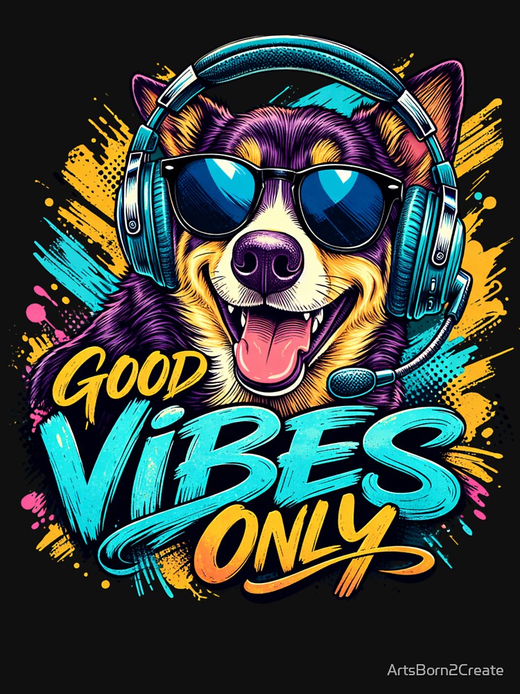 Good Vibes Only – Cute Dog Lover Shirt by ArtsBorn2Create