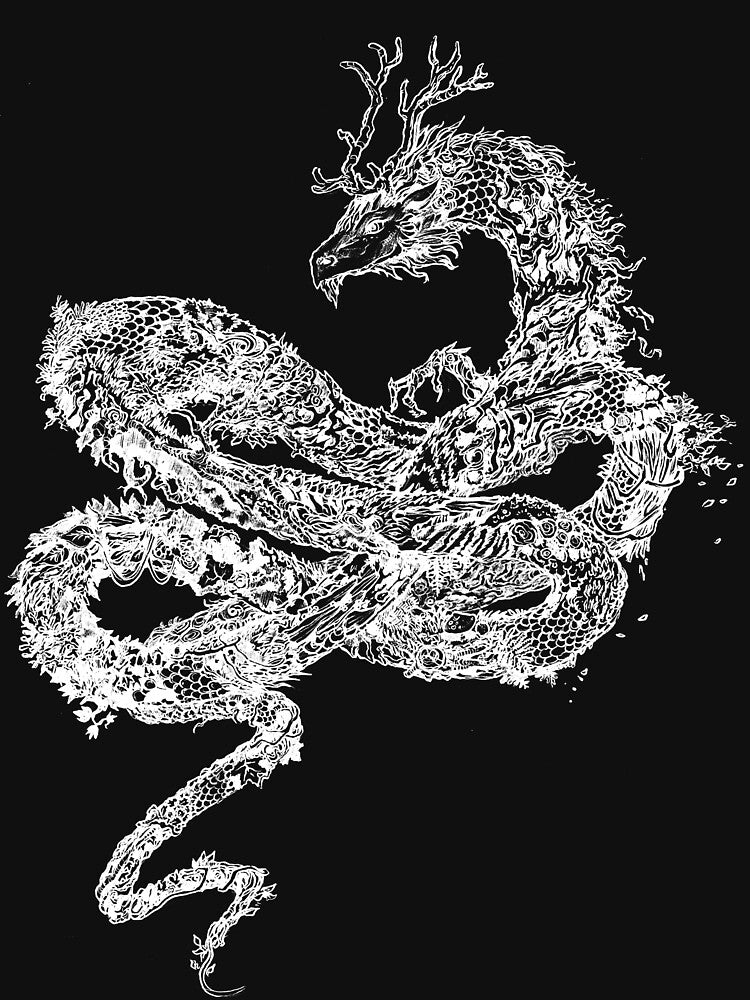 Autumn Dragon - White transparent version by davidrevoy