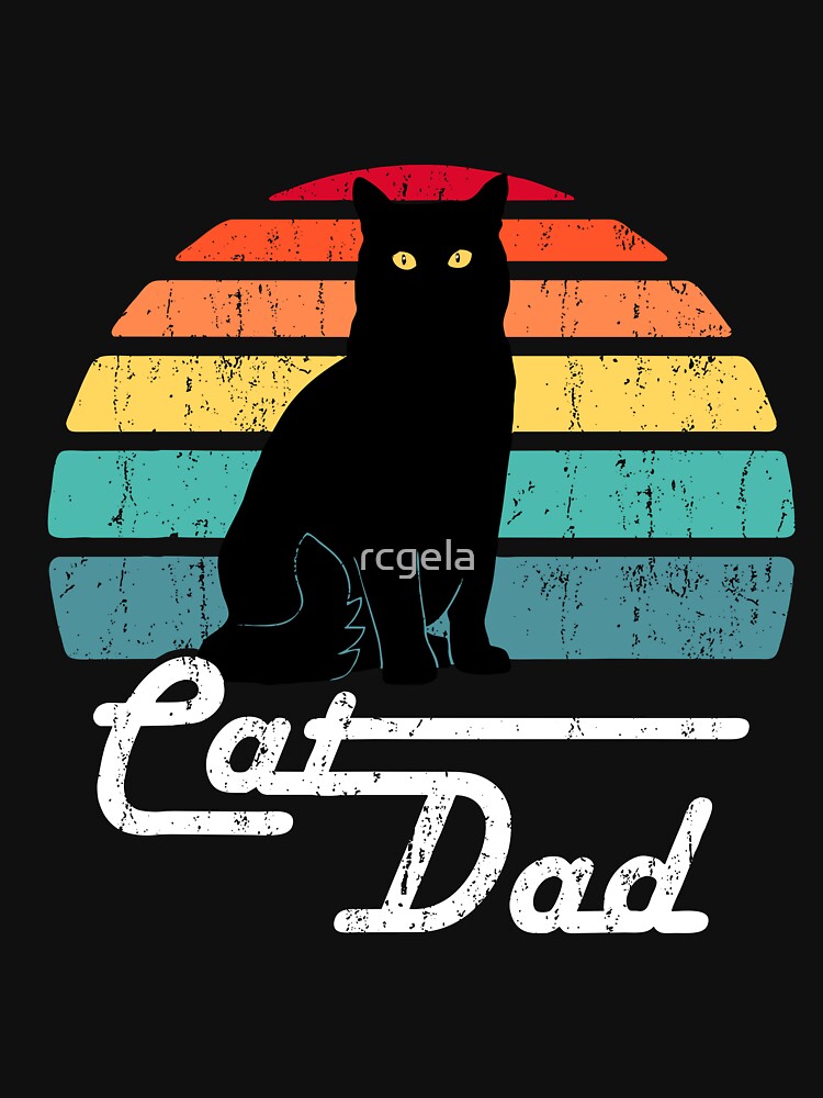 Cat Dad - Vintage Style Black Cat Lover by rcgela