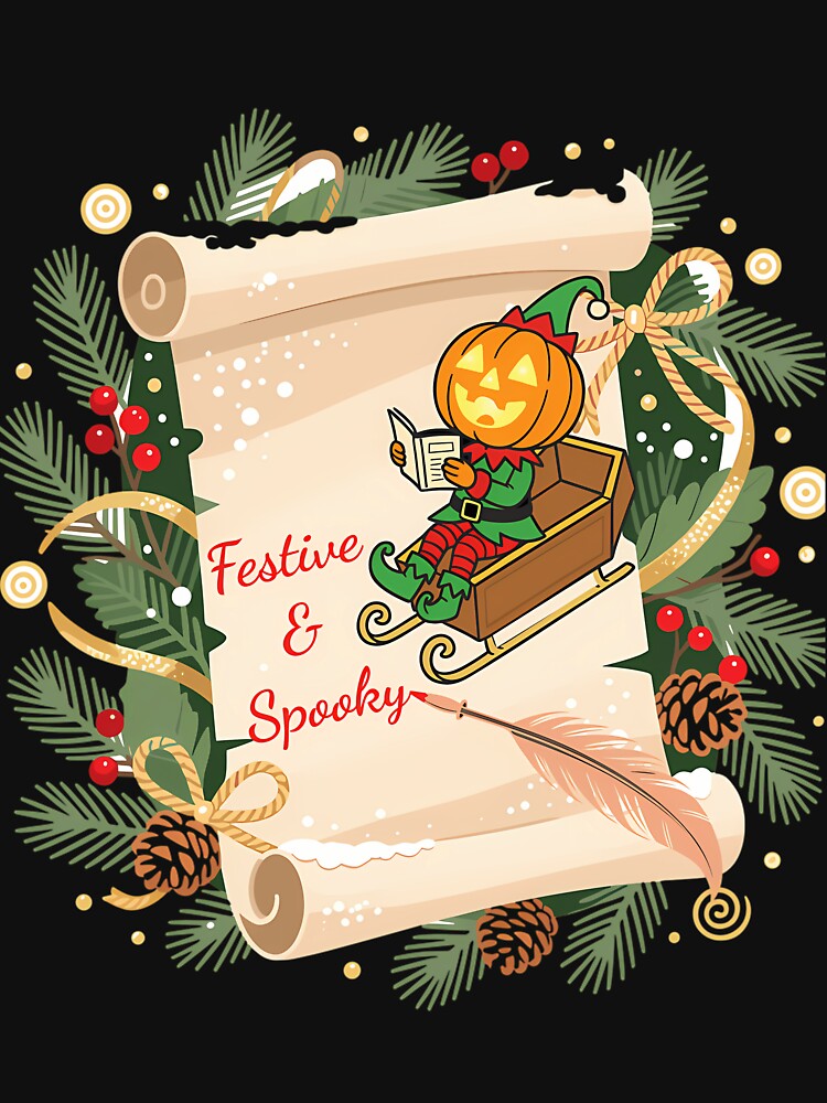 Festive Spooky Christmas Scroll Vintage Goth Holiday by pxxfsewmfd48