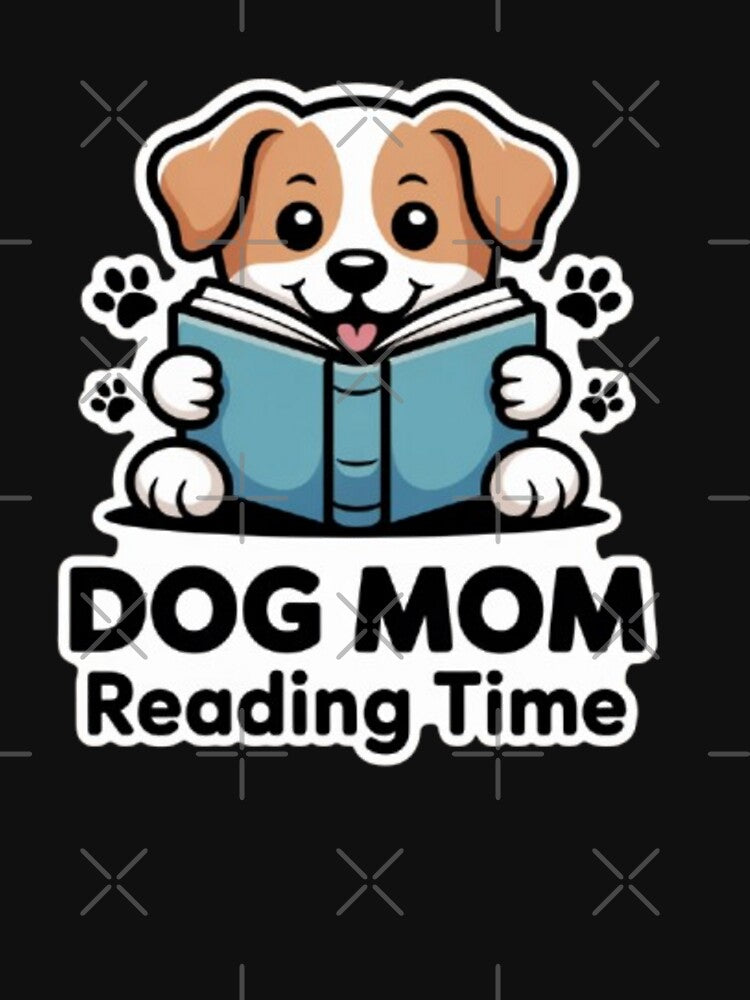 Dog Mom Reading Time Cute Dog Book Lover Sticker by KomalArtStudio