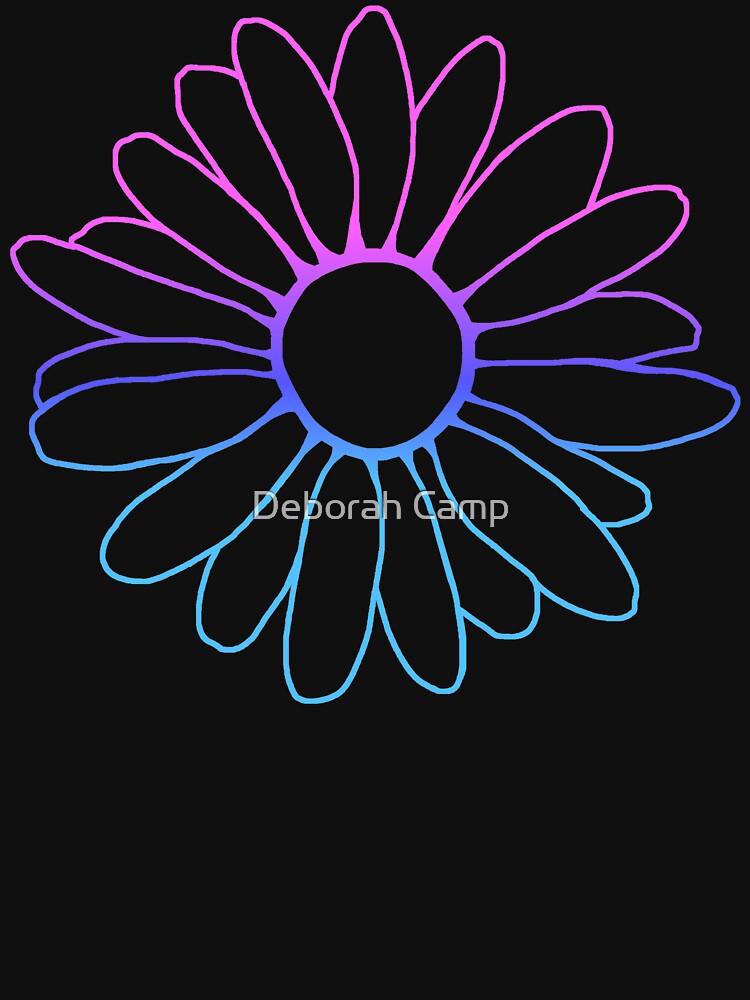 Blue Purple Flower Outline by Deborah Camp