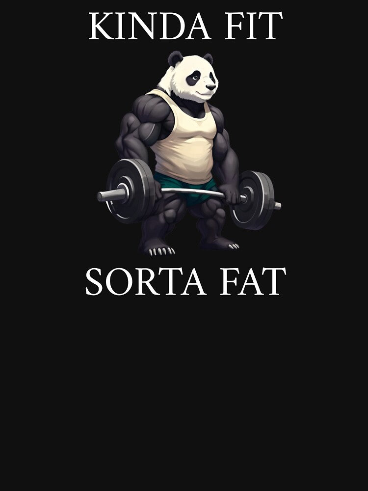 Kinda Fit Sorta Fat Gym Panda Weightlifting by raccoon2opossum