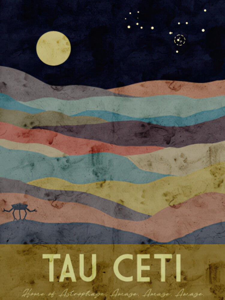 Tau Ceti Retro Planet Landscape Shirt, Project Hail Mary Sci Fi Travel Poster Tee by LBERRA
