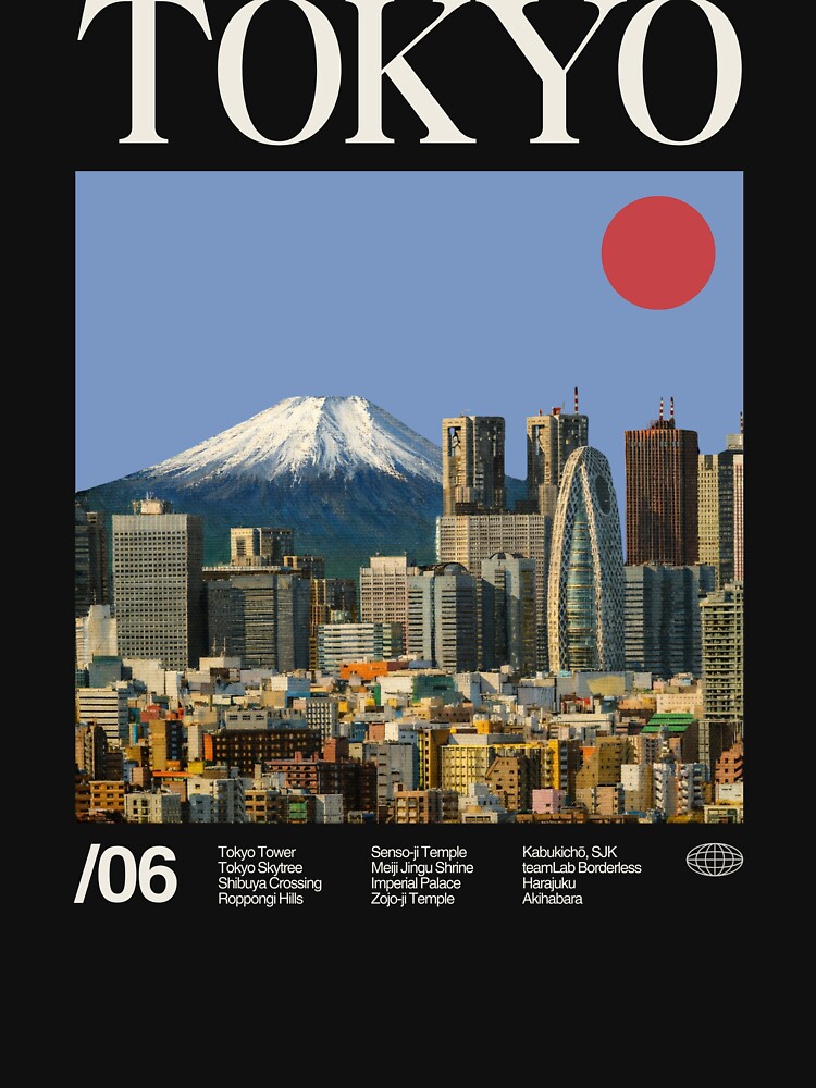Tokyo Minimalist Aesthetic Dark Colour by moyjoystudio