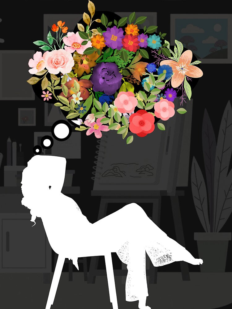 Creative Woman Artist – Floral Imagination Aesthetic Tee by JKWEARSTUDIO