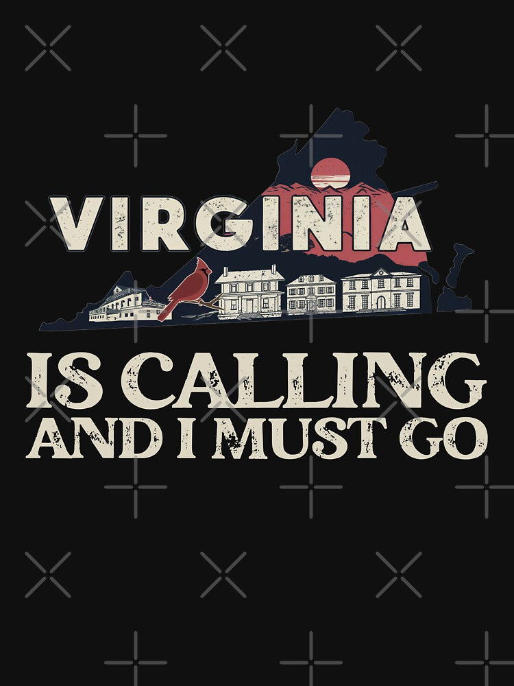 Travel quote Virginia is calling and I must go: Vintage Virginia travel poster – Minimalist retro design for nature and history lovers by pod24