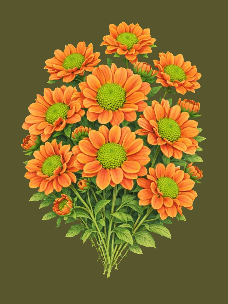 Orange Chrysanthemum by NatureFloralArts