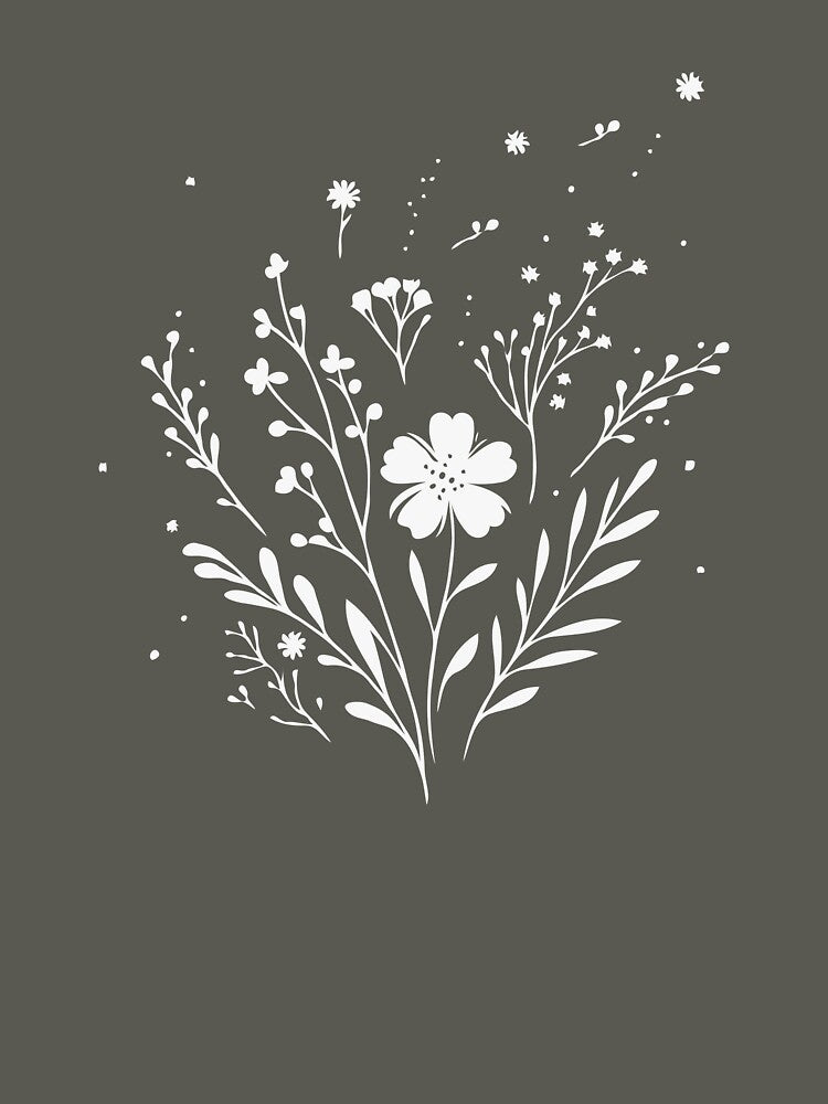 Womens Minimalist Floral T-Shirts, Gifts for Women, Flowers Crewneck Sweatshirt, AestheticTees, Floral Shirts for Women, Wild Flowers Graphic Tees by teecraftstudios