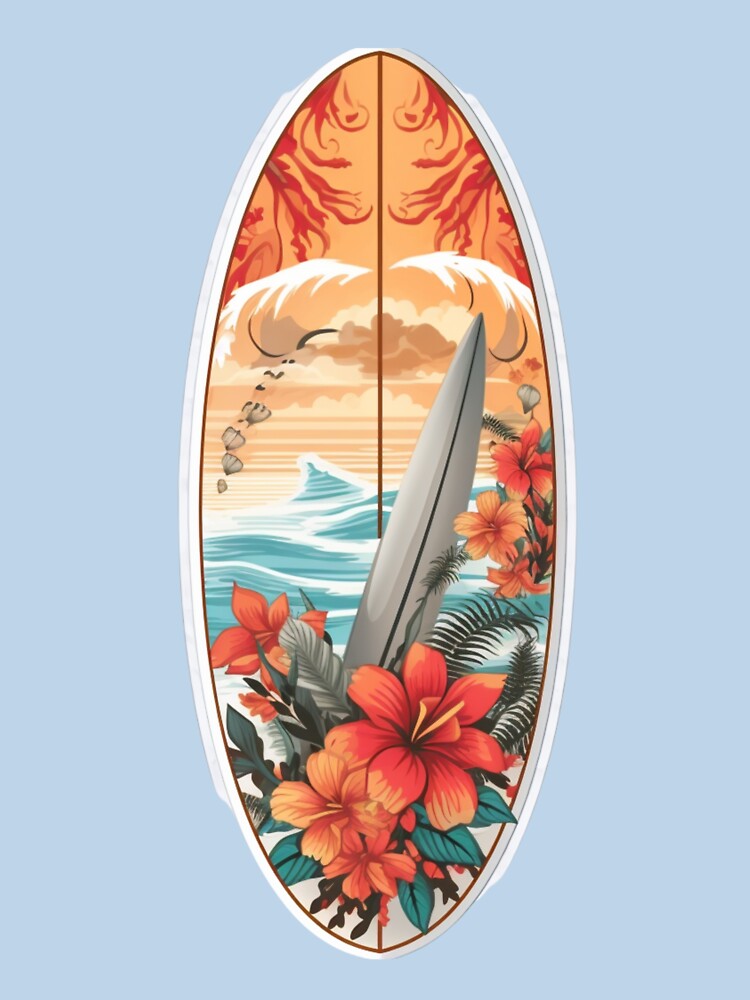 Surfing Board, flowers by HarriPaloma