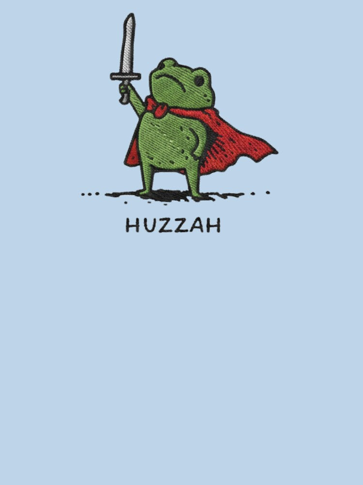 HUZZAH Brave Frog Knight – Cute Embroidered Kawaii Frog Illustration by NORTHLOOM