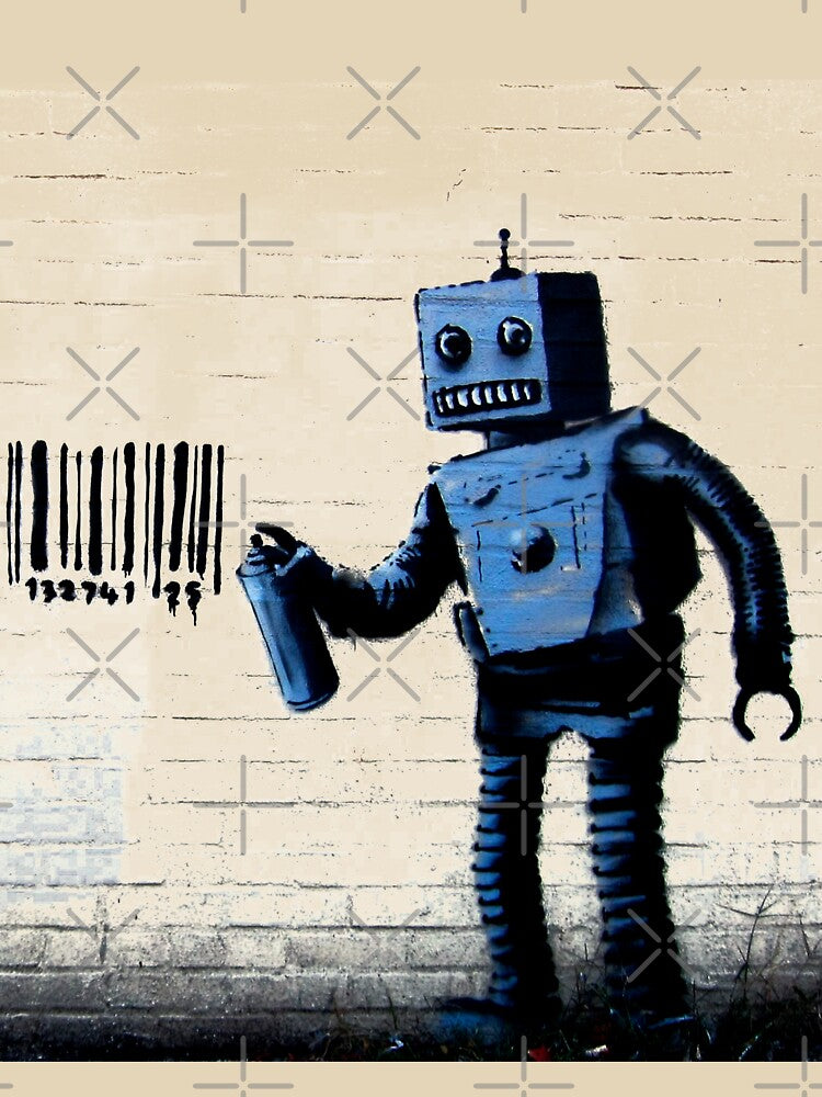 GRAFFITI ROBOT BARCODE BANKSY by T-paw