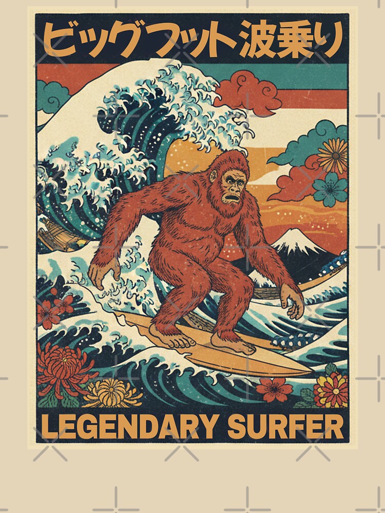 Bigfoot Surfing The Great Wave. by EunsooLee