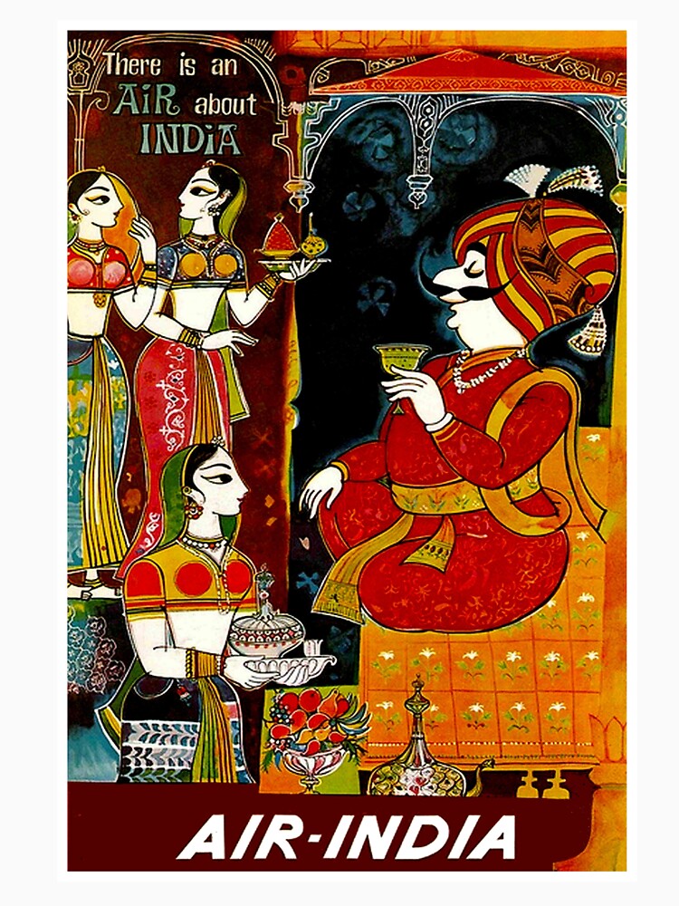 AIR INDIA: Vintage Air Travel Advertising Print by posterbobs