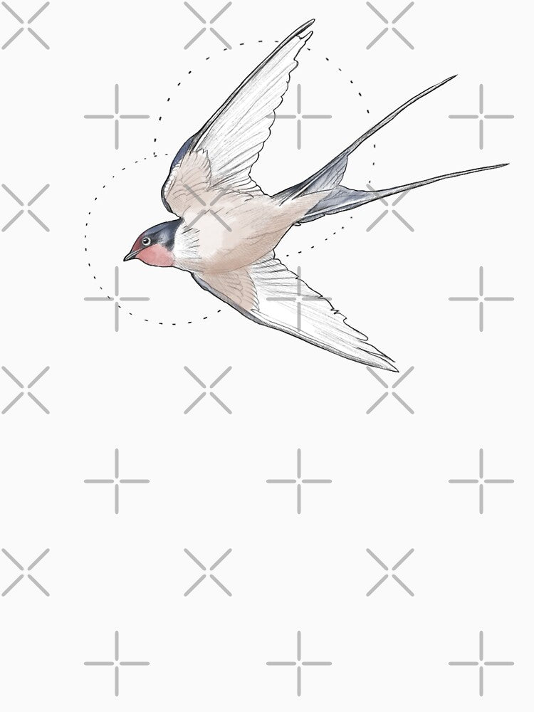 Flight of a small watercolor swallow by RNIArt