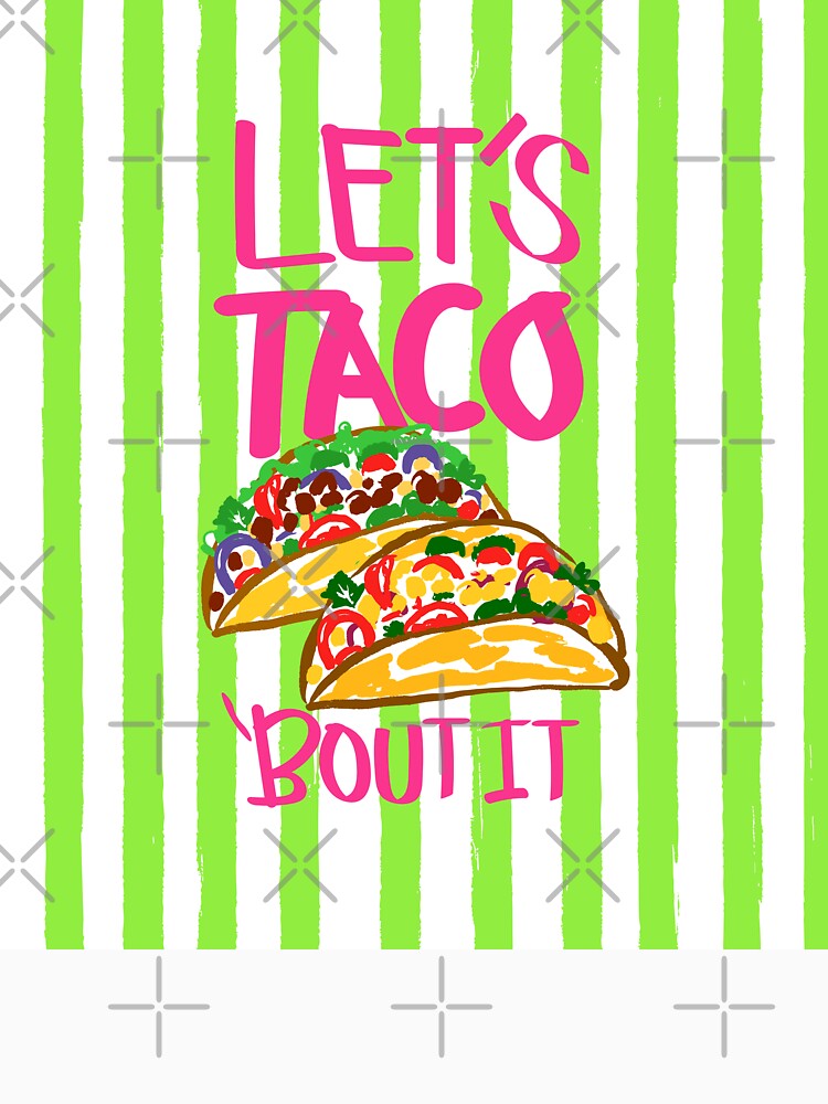 Let’s Taco ‘Bout It Vintage Lime Green Stripes Illustration by MaiZephyr