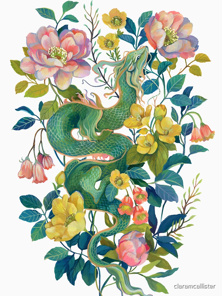 Floral Dragon by claramcallister