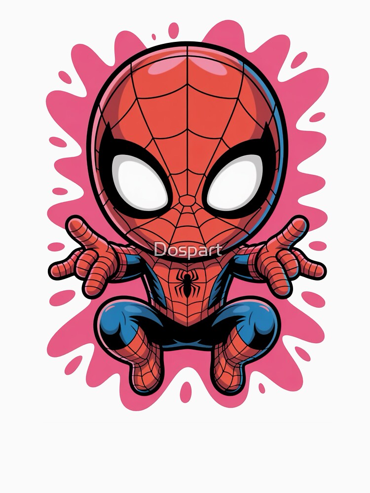 Neon Drip Spider Hero – Cute Kawaii Street Art Style by Dospart