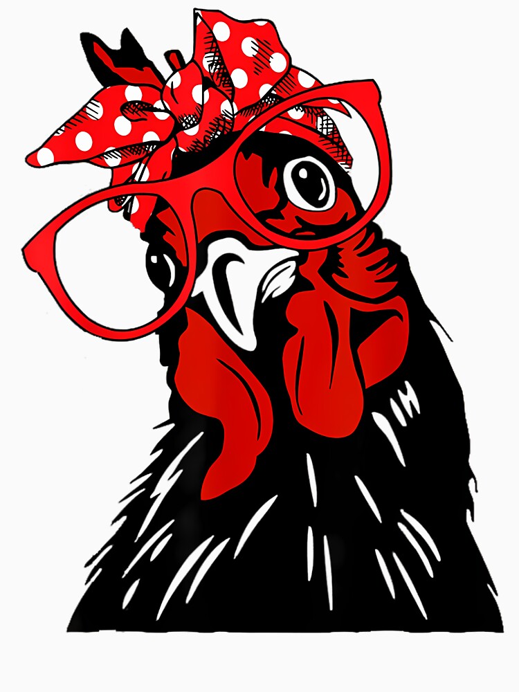 cute 	 	 Chicken With Bandana Headband and Glasses by gajrebinoya1