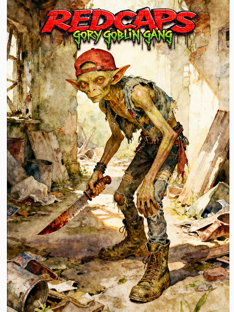 Redcap goblin with knife in ruins by alvarlunafae