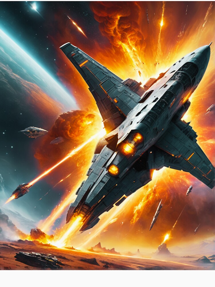 War Ships: The Future of Space Battle Ships on fire by HeHe-Creators