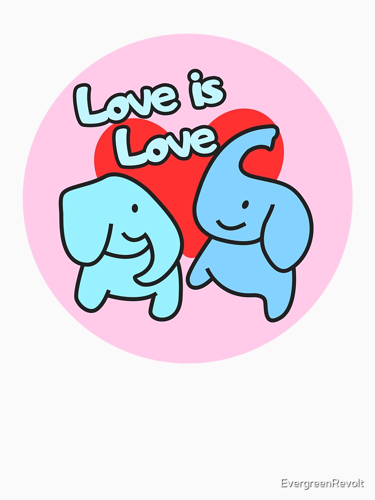 Two Trunks - Love is Love - Elephants by EvergreenRevolt
