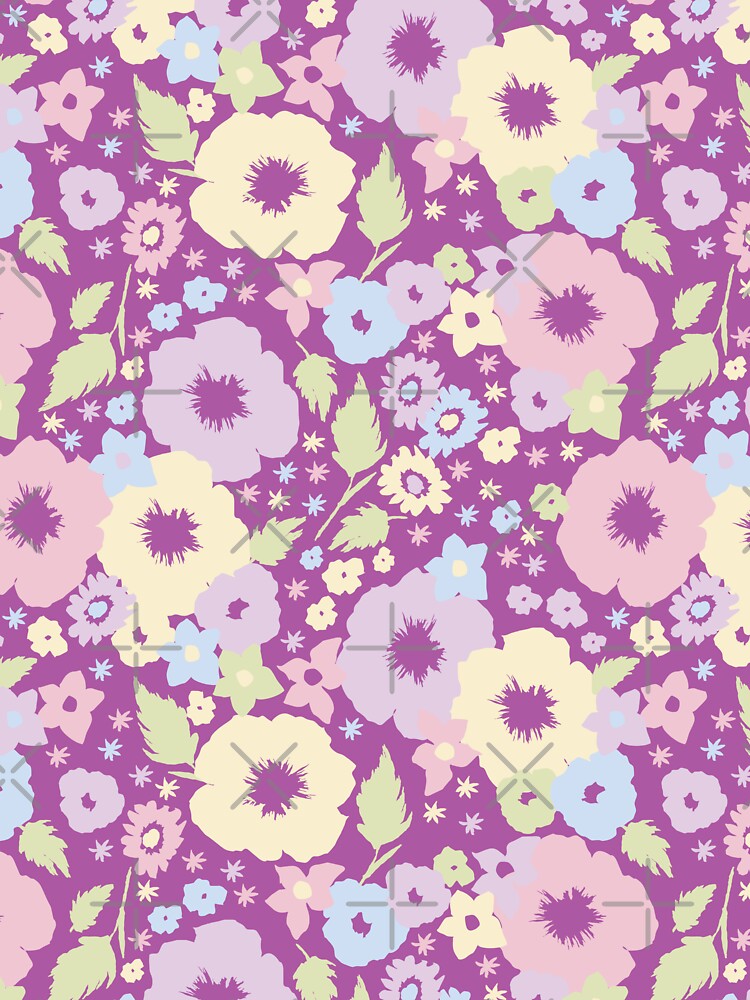 PURPLE BOHO MODERN FLOWERS by blomastudios