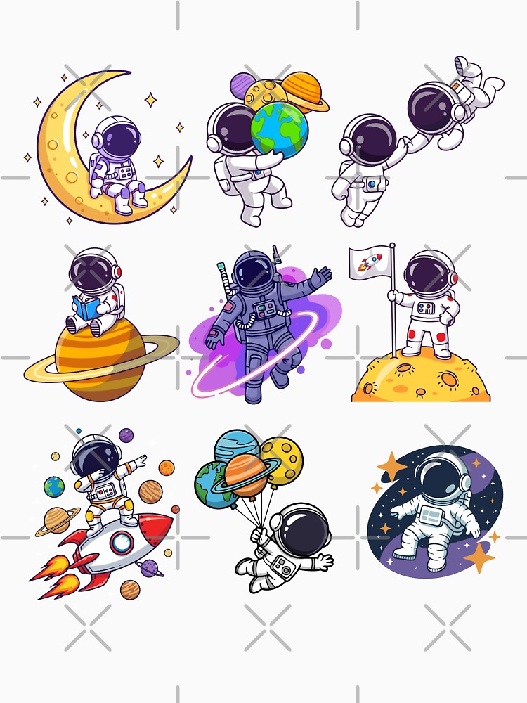 Cute Astronauts in Space by Desikhanna123