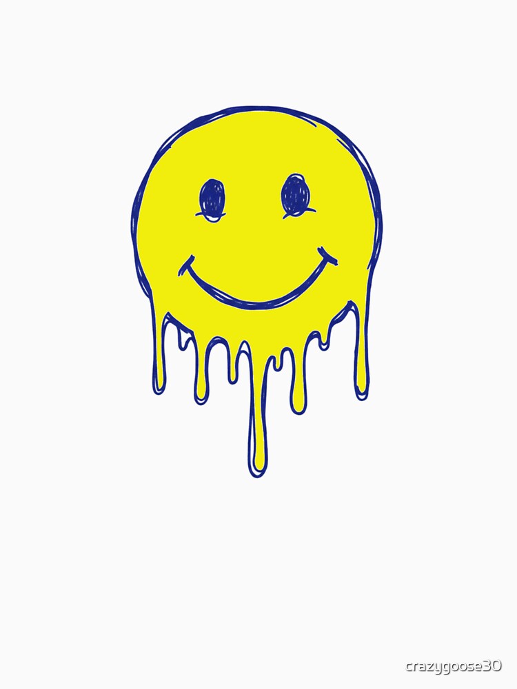 Classic 90s Doodle Yellow Melting Smiley by crazygoose30