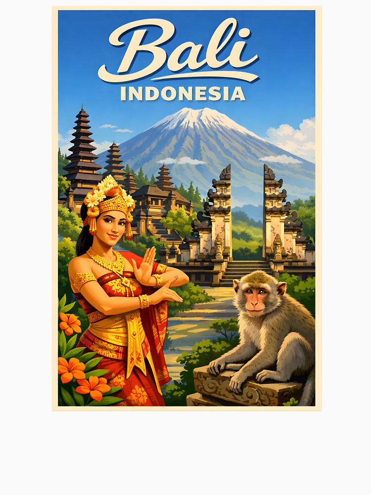 Bali Indonesia! Vintage Retro Design by VintageImageInc