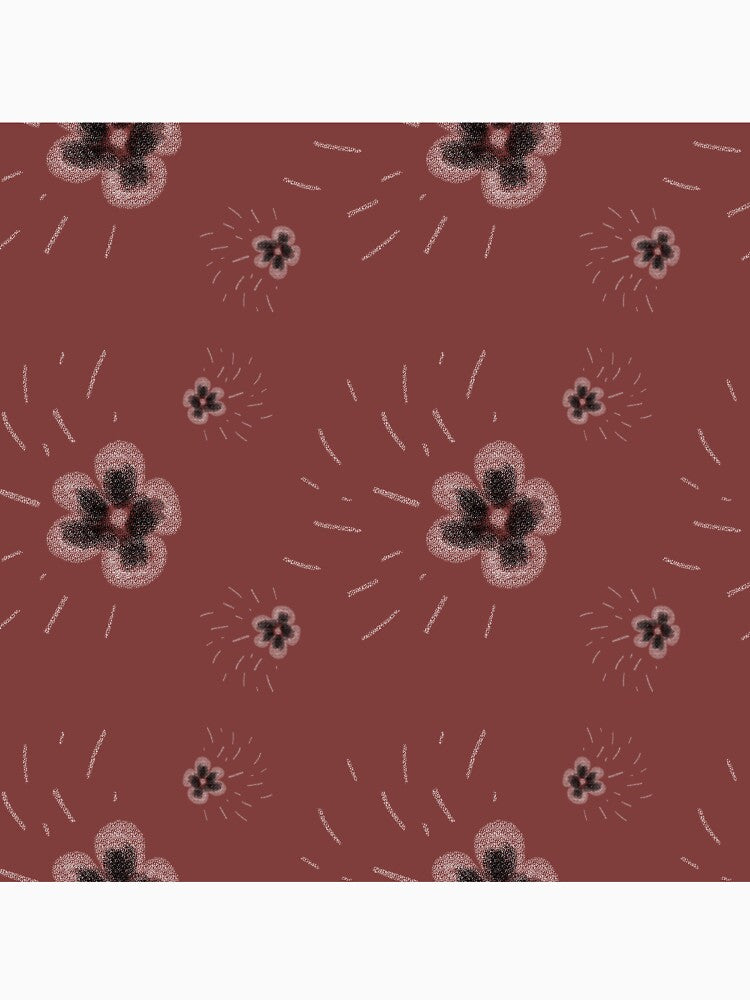 Flower flora stroke sketch pastel red pattern by Yana Mustafina | Boho Soulful Designs