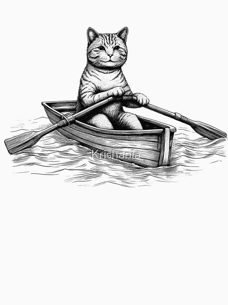 Cat Go Rowing by Kimberley King Art  King Art