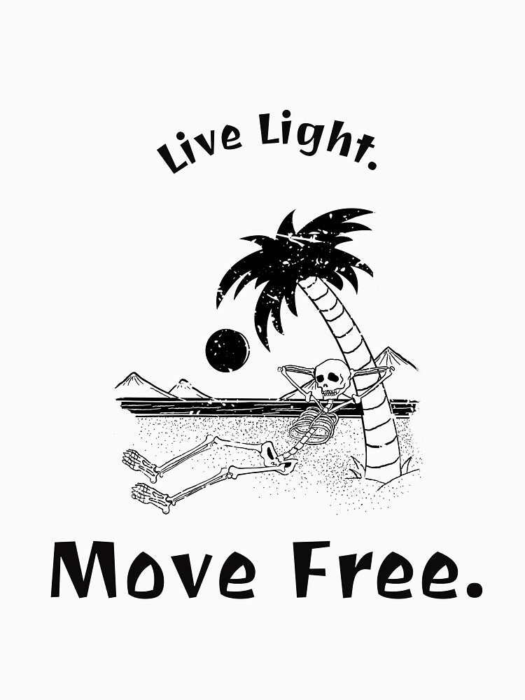 Live Light Move Free Minimalist t-shirt by MinimalTee Co.