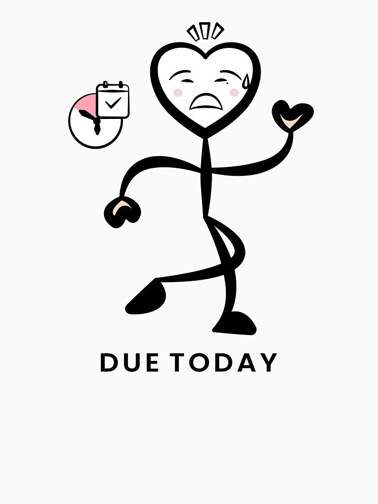 Winksy Deadline Mood – Work Life Stress Heart by LluviaStudio