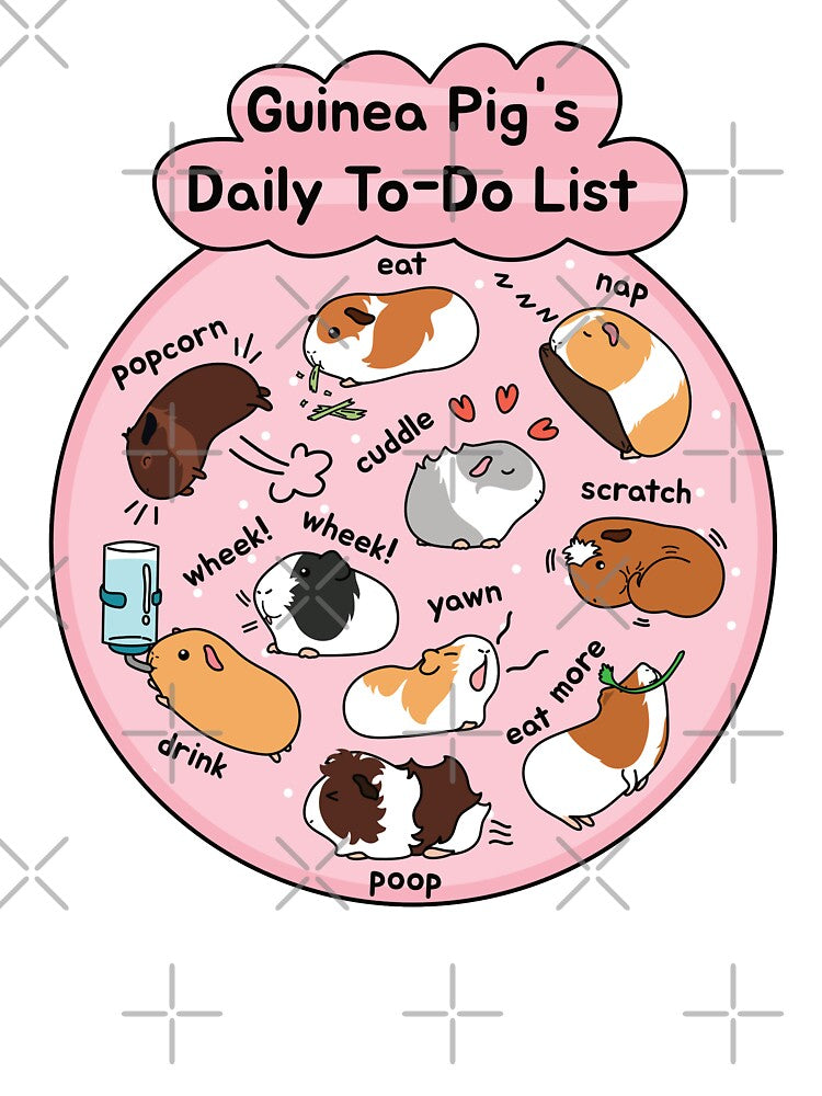 Guinea Pig Daily To-Do List - Pink Background by Lulupainting