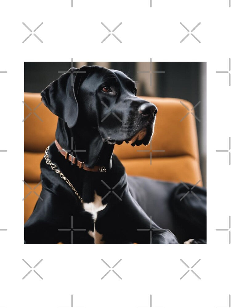 T-Shirt Black Great Dane Minimalist by Trialloja
