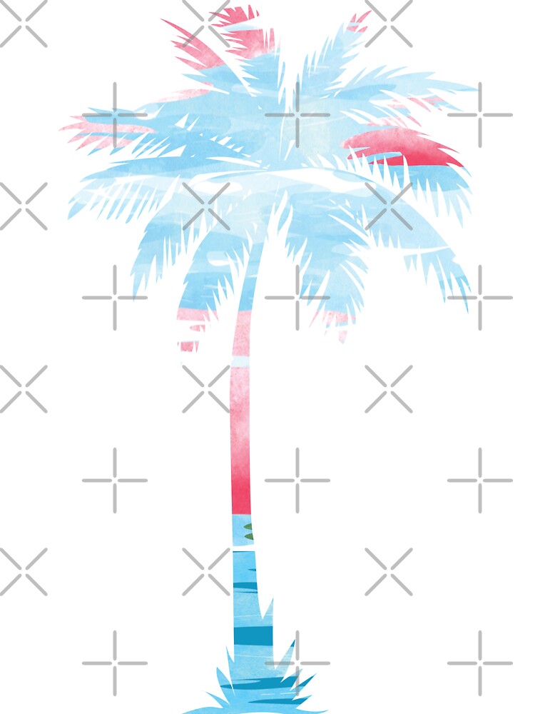 Palm Tree Pink and Blue Clouds by Unaiza Khalid