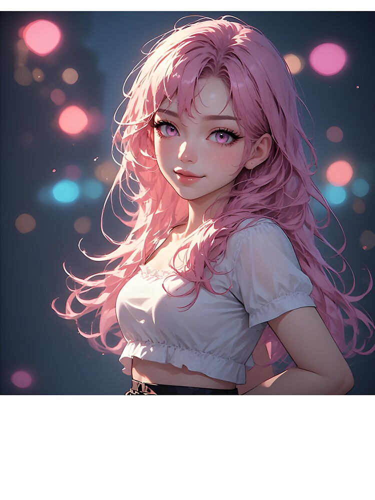 Cute Anime Girl Cozy Sweater Aesthetic Portrait by Waifu Prints