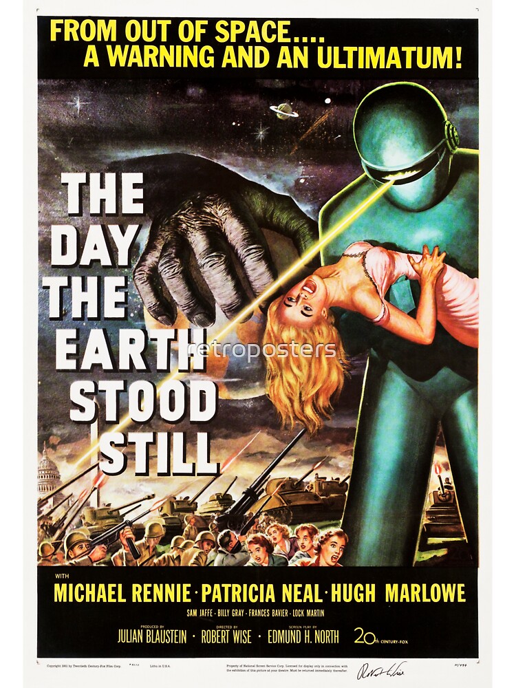 THE DAY THE EARTH STOOD STILL Hollywood Cult Sci Fi Vintage Movie Posters. by retroposters