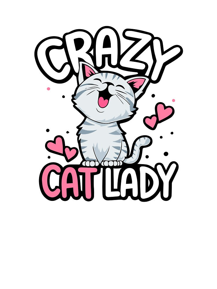 Crazy Cat Lady Cute Gray Cat Lover Design by DavidTeeStudio