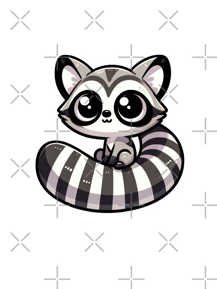 Cute Ringtail Sticker – Kawaii Striped Tail Animal Art by LunaPixelStudio
