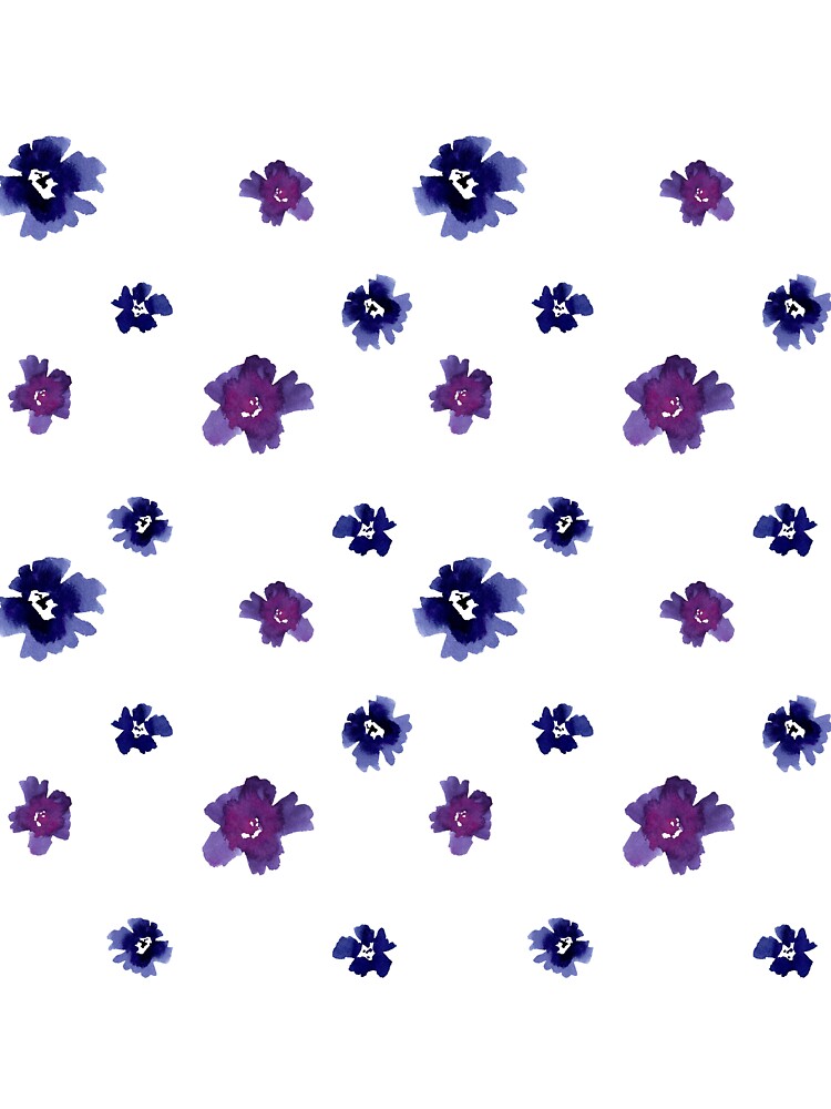 Violet viola flower pattern a watercolor sketch by Yana Mustafina | Boho Soulful Designs